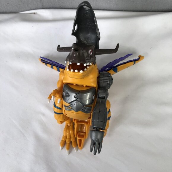 Vintage Digimon MetalGreymon Action Figure Bandai Digi-Volving Orange Blue Toy